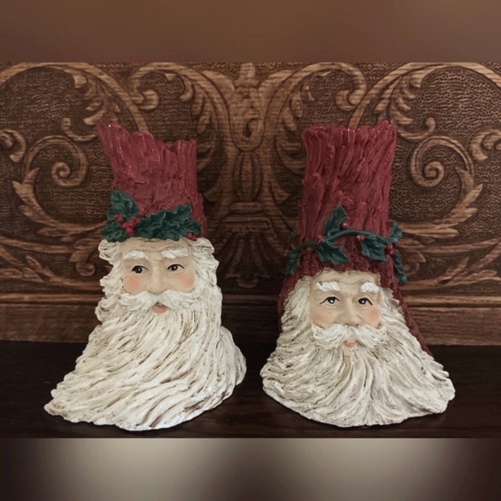 St. Nicholas Old World Santa Candlestick Holders Yule